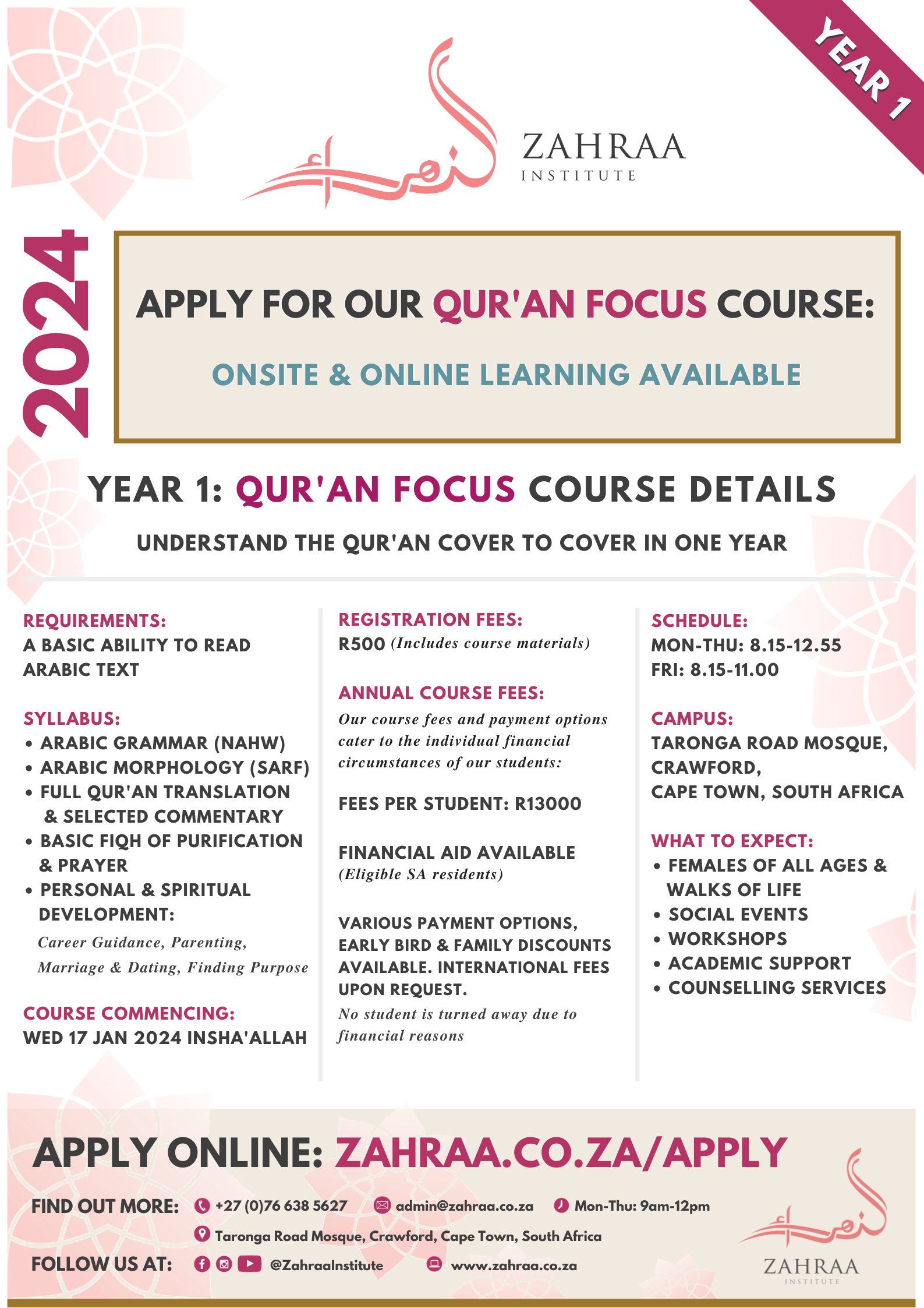 2024 Qur An Focus 1 Zahraa Institute   2024 Quran Focus 1 